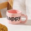 High Value Ceramic Cup Simple English Mug Souvenir Niche High End Coffee Cup Household Drinking Cup