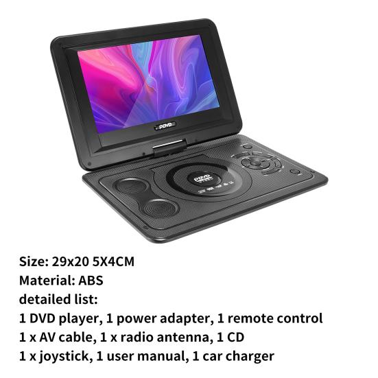 13.9 Inches Portable DVD Player Region-free USB Port 270 Degree Rotation Swivel Screen