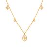 Retro Art Deco Gold Plated Necklace For Ladies With Geometric Shape And Classic Style