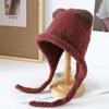 Korean ins wind cat ears knitted hat balaclava hat women's warm and cold ear protection wool hat