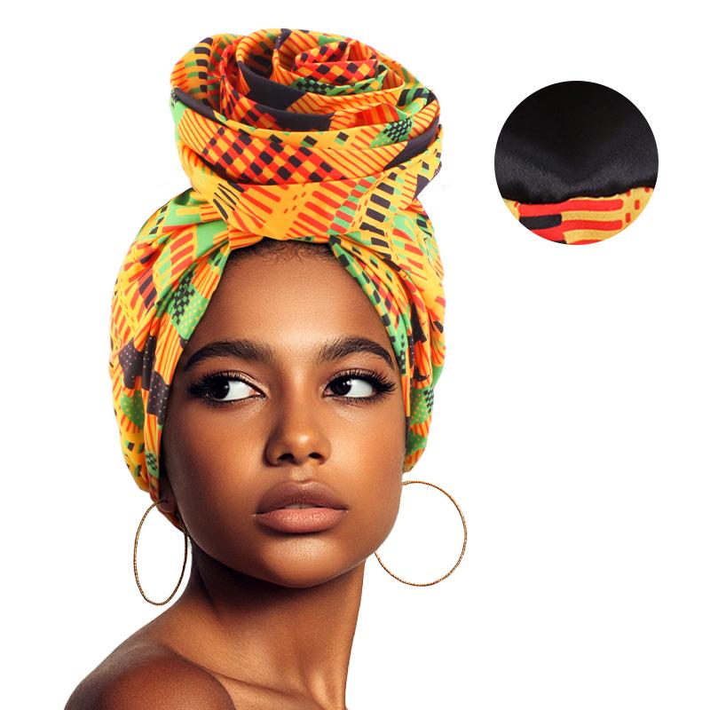 Afrikanischer Turban für Damen, gefüttert mit Satin, große Blumenmütze, Kopftuch mit Blumenmuster, muslimisches Kopftuch, Damenmütze