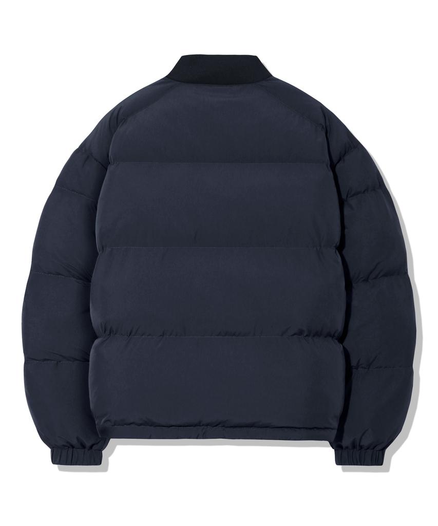 Trillion Leather Patch Puffer Jacket_Navy