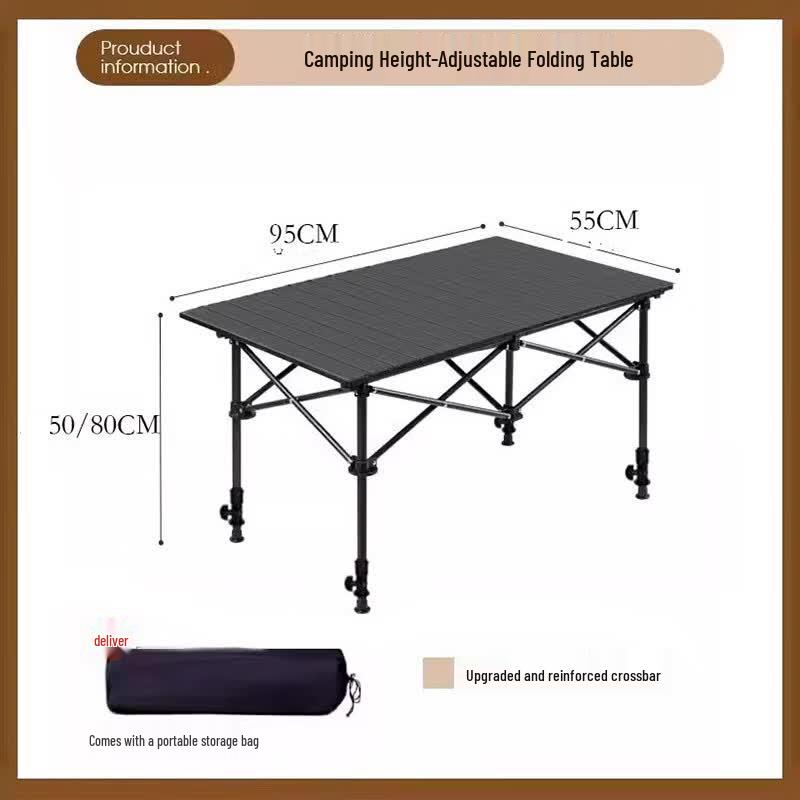 FTLY Adjustable Folding Camping Roll-Up Table