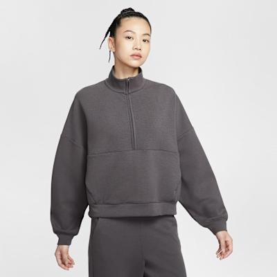 Nike 24.7 ImpossiblySoft Women s Dri FIT Oversized 1/2 Zip Top M