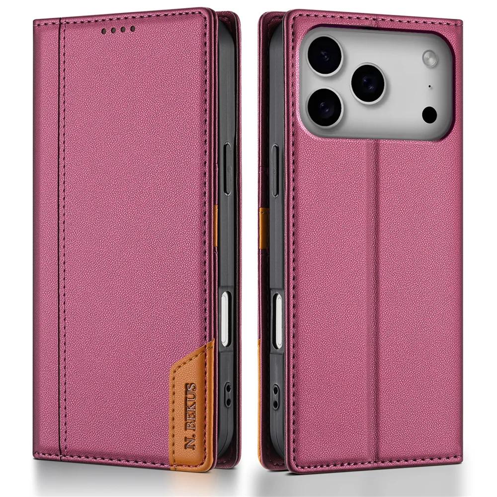 

Магнитный кожаный откидной кошелек с RFID-защитой для карт, чехол для телефона для iPhone 17 Air 16E 16 Pro Max 15 14 13 12 Mini 11 XS XR Max 8 7 Plus iPhone 15 Pro Max красный