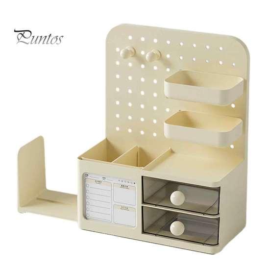 Stationery Holder for Desk Perforated Board Storage Rack, Wall Mount Shelf Office Desktop Clutter Management Supplies Book, Multi-Functional Organizer