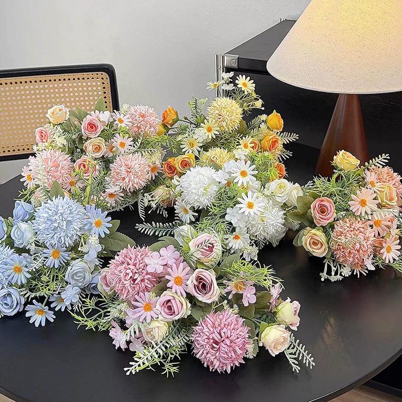 Fake Plants Artificial Flower Bunch Room Decor Decorative Fake Flower Desk Accessories Wedding Party Flower Supplies