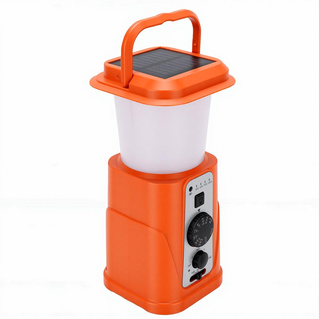 Solar Camping Lantern 10000mAh Power Bank Hand Crank USB Rechargeable Camping Light Weather Radio for Indoor Outdoor