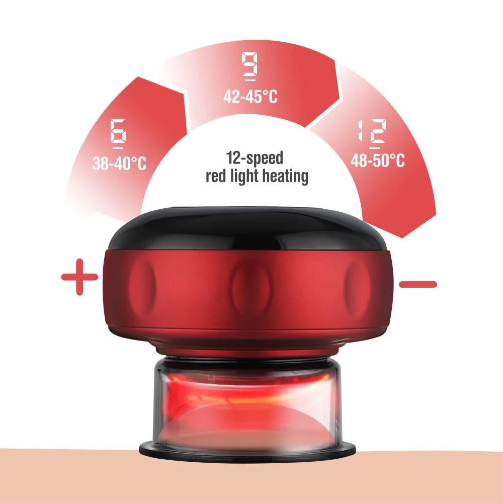 Intelligent Vacuum Cupping Massage Device 6/12 Gear Electric Heating Scraping Suction Cups Physical Fatigue Relieve Health Guasha Cans