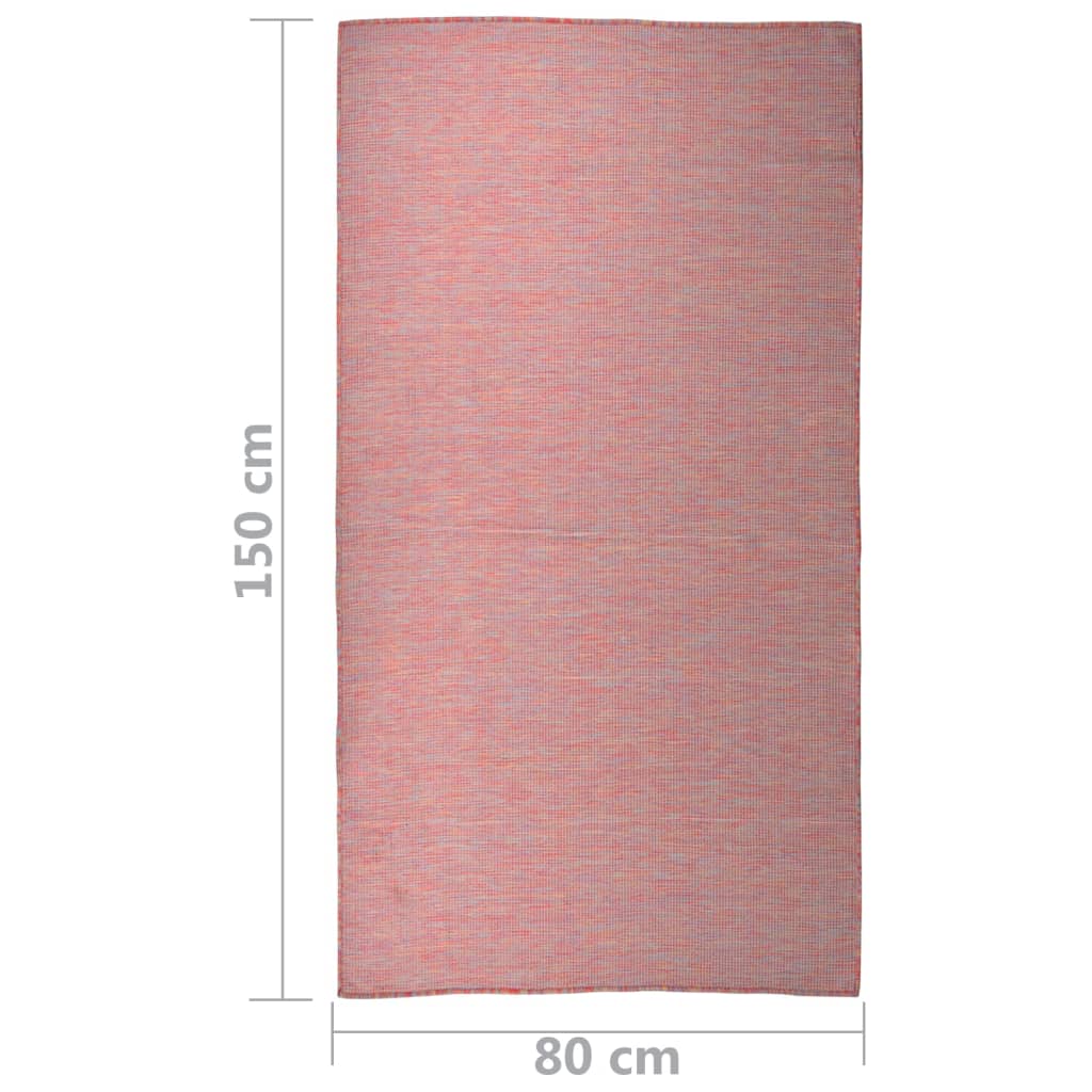 Flatweave Outdoor Rug, 80X150 Cm, Red