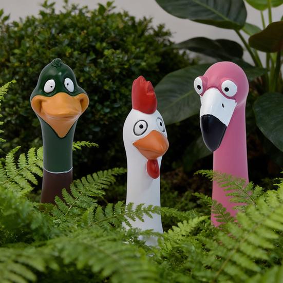 3Pcs/Set Synthetic Resin Flamingo Ornament, Weather-resistant Flamingo Stake for Home Office Kitchen Patio Backyard Decoration