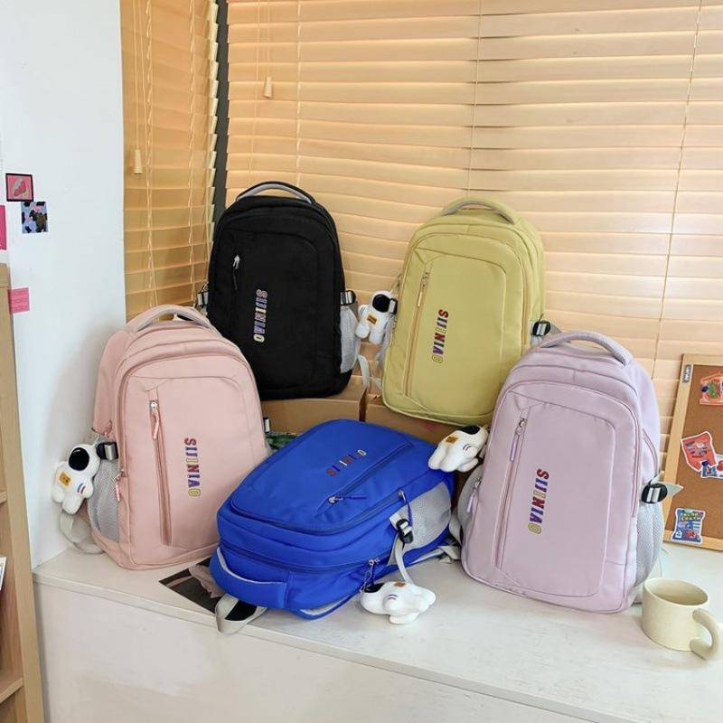 School bag for female junior high school students Simple and versatile college students Waterproof backpack ins Large capacity high school student b