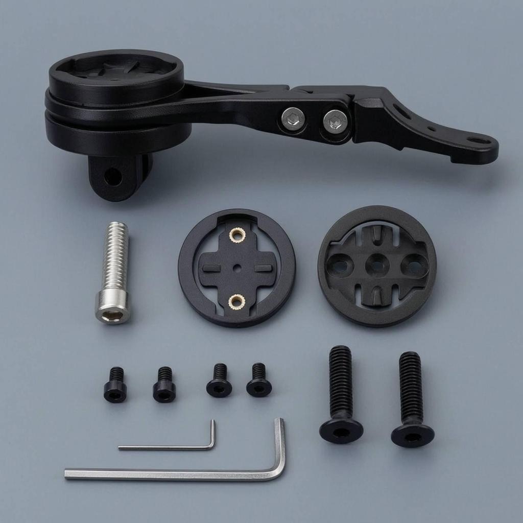 Bike Computer Extension Mount Ebony Front-Facing with Adapters