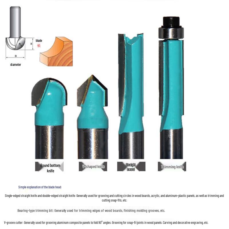 Dongcheng Electric Woodworking Router Bit Set with Bearing CN plug (adapter included)