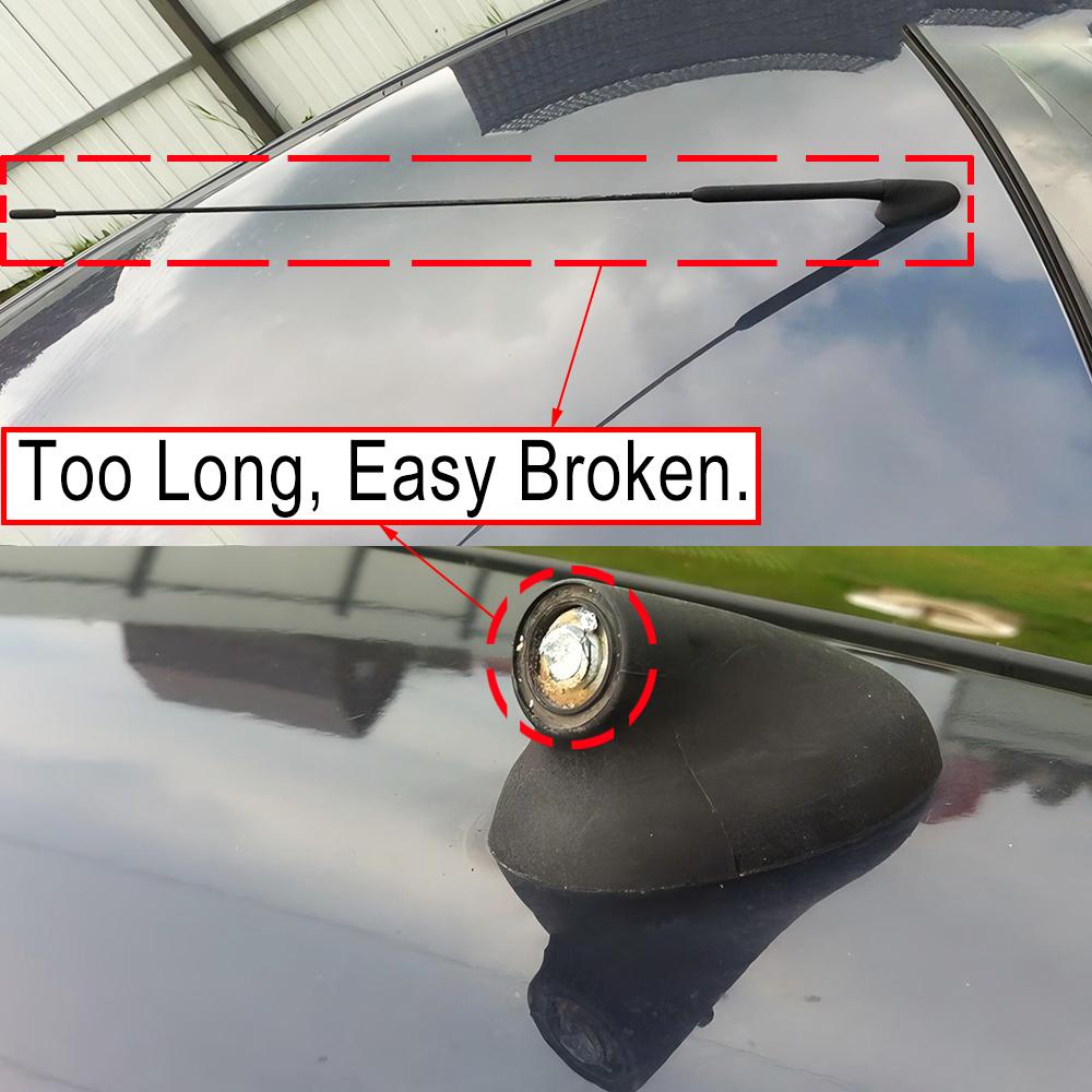 3.6cm/1.42in Kohlefaser AM/FM Antenne Antennenmast Dachmontage Kurz Dichtung Sockel Dichtung Für Transit Mondeo Focus 2 Fiesta Mk5 Kuga 2000 2001 2003 2005