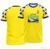 Football jersey yellow with blue/white geometric breathable sports T-shirt 3D high definition printing ideal jersey