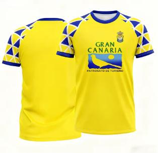 Football jersey yellow with blue/white geometric breathable sports T-shirt 3D high definition printing ideal jersey XXS