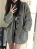 2025 Women's Retro Korean-Japanese Knit Cardigan - Autumn/Winter Lazy Style Sweater Jacket