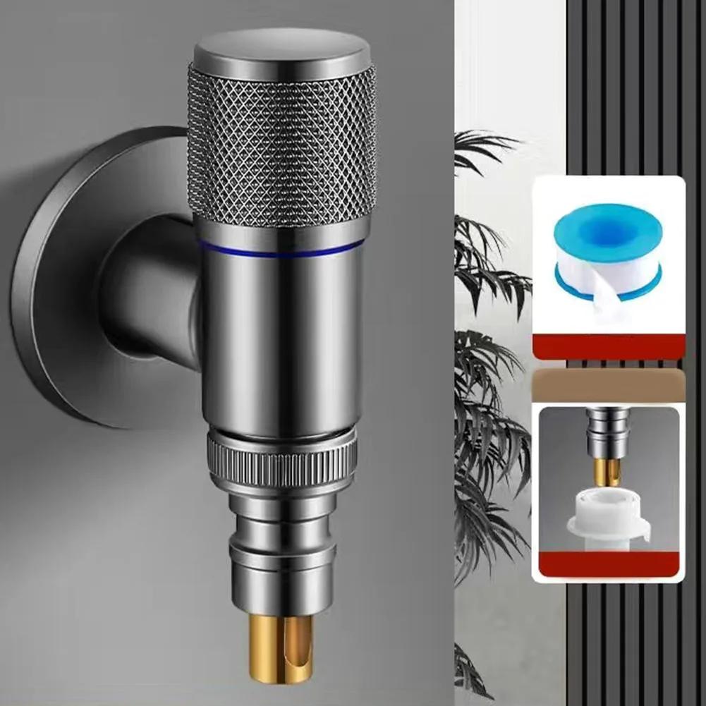 Roestvrij Staal Multifunctionele Wasmachine Speciale Kraan Mini Waterstop Snelopen Hoekafsluiter Badkamerinrichting