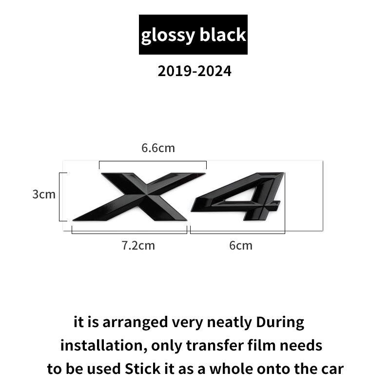 Suitable for BMW X1 X2 X3 X4 X5 X6 X7 F49 U12 F39 G08 G18 F15 F25 F26 G01 G02 G05 G06 G07  and Tail Letters Silver Black