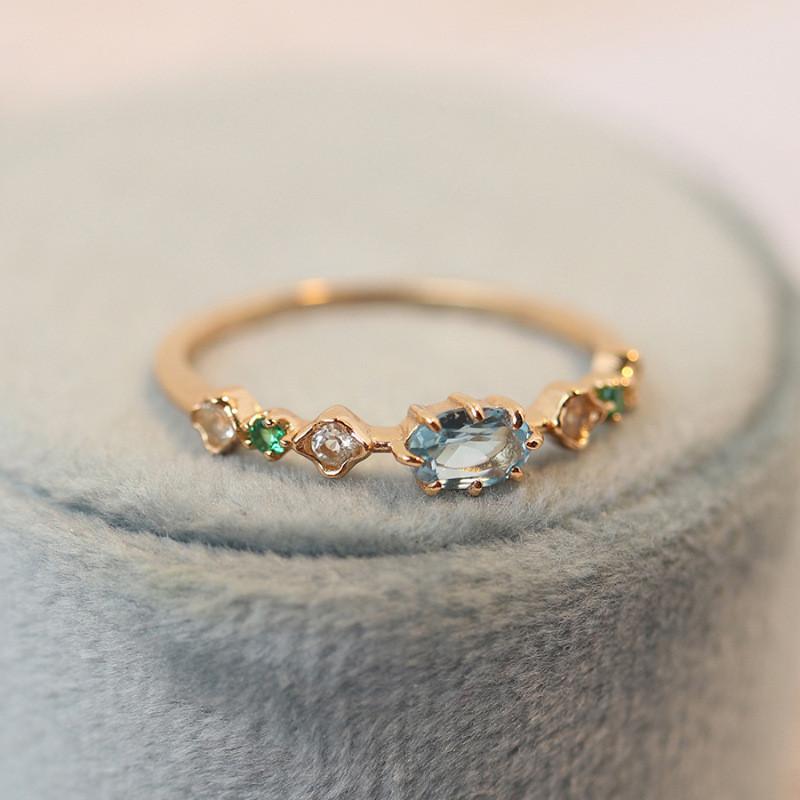 Open Ring Fashionforward With Captivating Blue Topaz Gemstone For Women Stylish Everyday Accessory