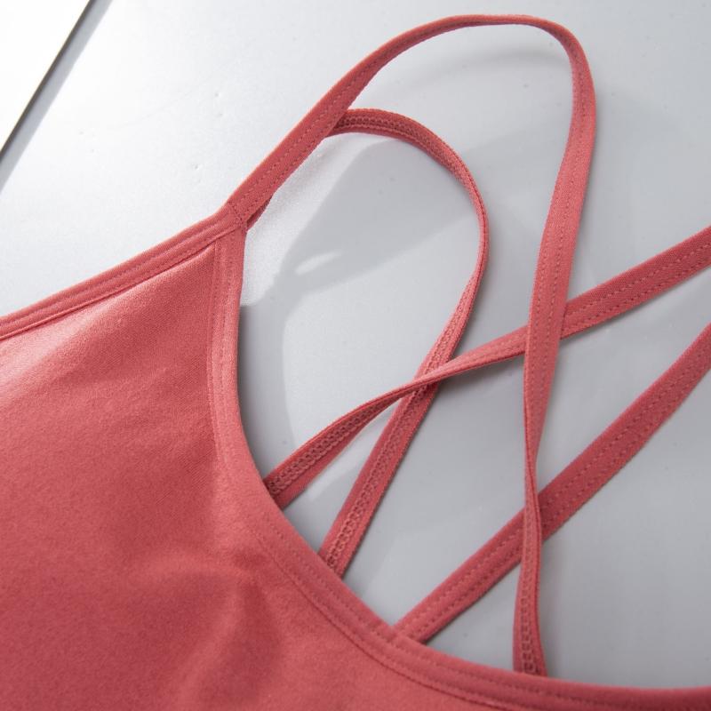 Frauen Dünne Cross Strap Sport-Bh Push-Up Schönheit Zurück Gepolsterte Büstenhalter Weibliche Atmungsaktive Fitness Unterwäsche