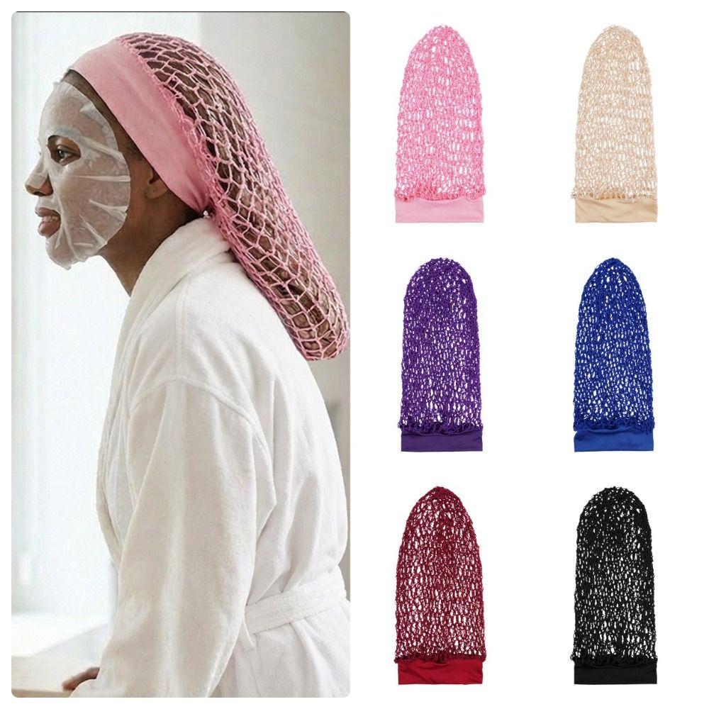 Wide-Brim Sleep Cap Night Headwear Women's Hair Cover Comfortable Knitted Hair Net  Sleep