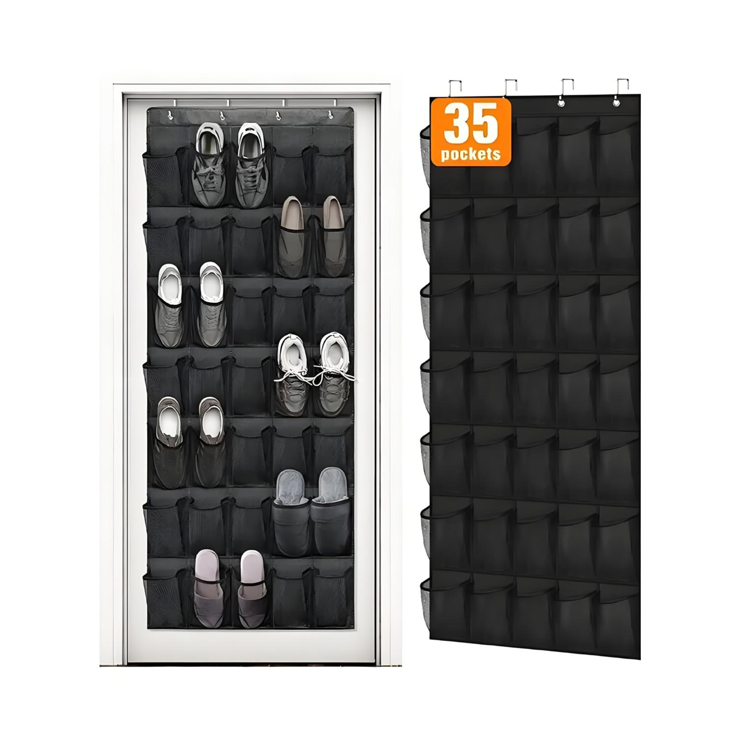 Over The Door Shoe Rack with 35/40 Large Mesh Pockets Hanging Shoe Organizer for Closet Hanging Shoe Rack Holder