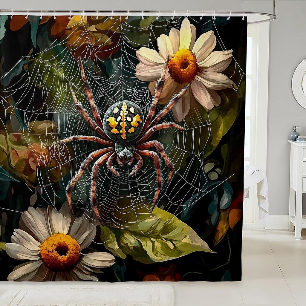 Zen Stones Bath Curtain with Hooks,White Vase Blue Flowers Aesthetic Waterproof Shower Curtain,Japanese Floral Simple Bathroom