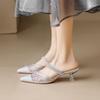 Ladies' Summer High-end Mesh Pointed French High-heeled Sandals
