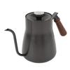 850ml Kaffeekessel mit Thermometer Langer schlanker Ausguss Edelstahl Holzgriff Schwanenhals Teekanne