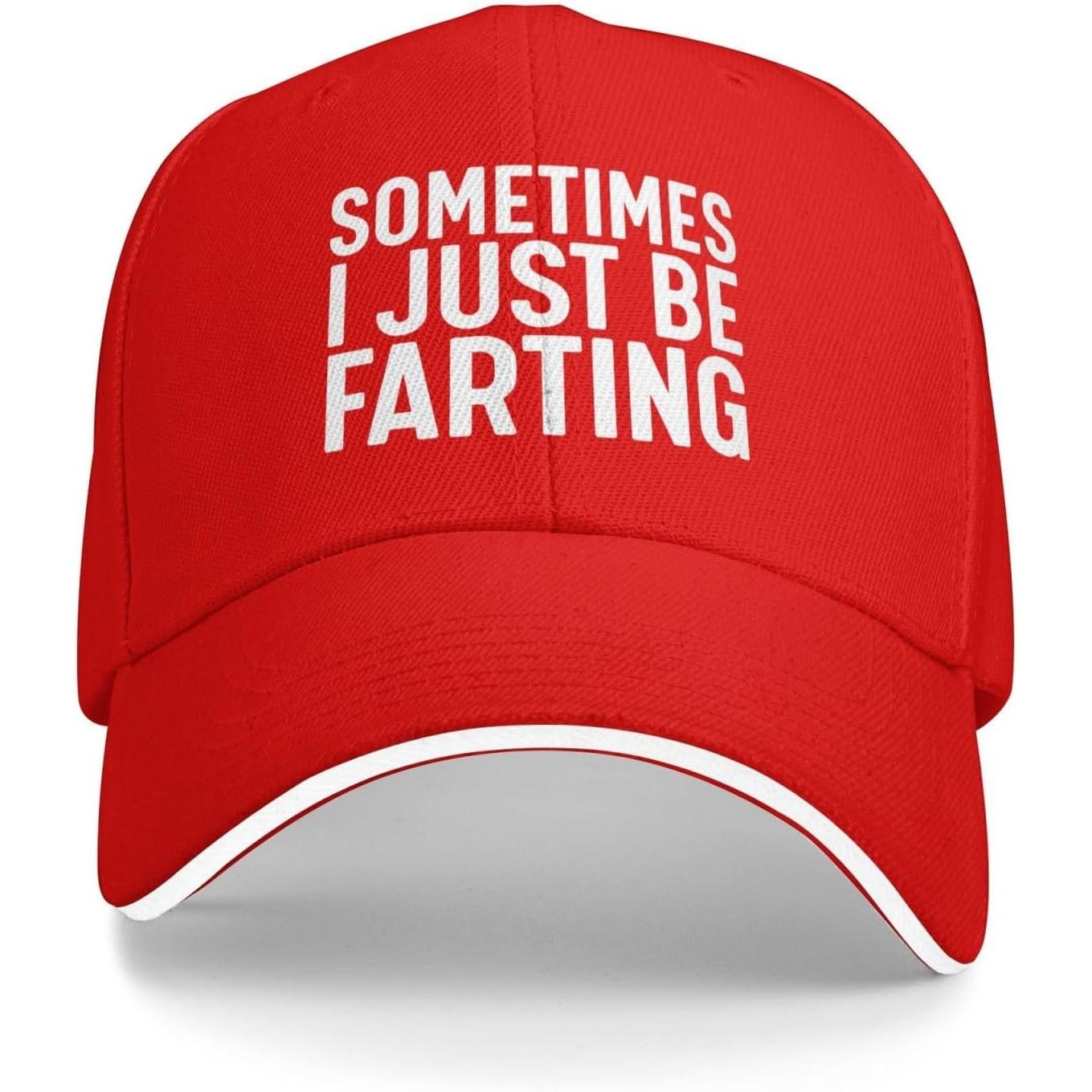 Sometimes I Just Be Farting Funny Baseball Cap Casual Polyester Adjustable Sun Protection Hat Adjustable красный