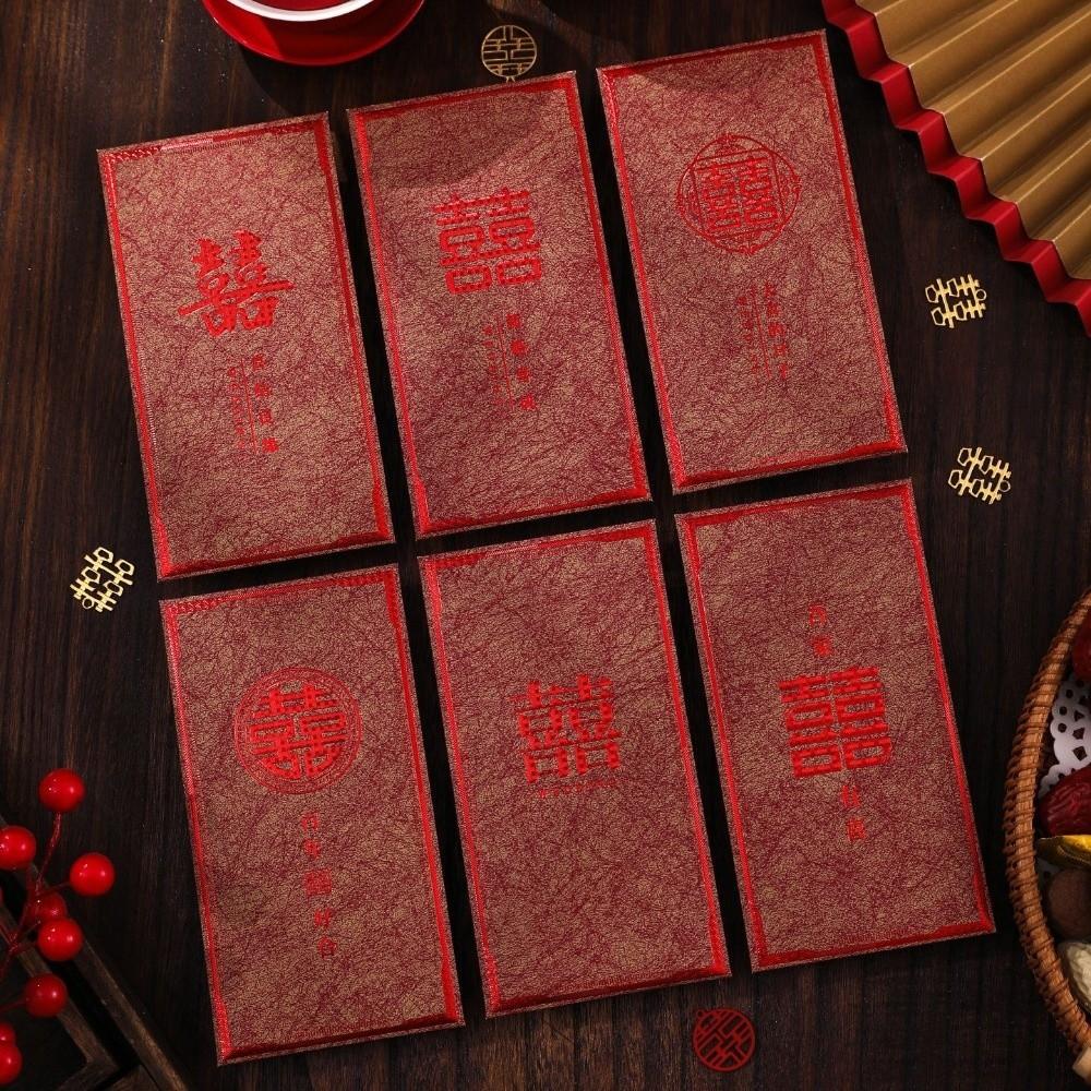 Chinese Horse Year New Year Red Envelope Hard Paper Hot Gold Chinese Money Envelopes Thickened 6Pcs Mixed Lucky Red Bag Children