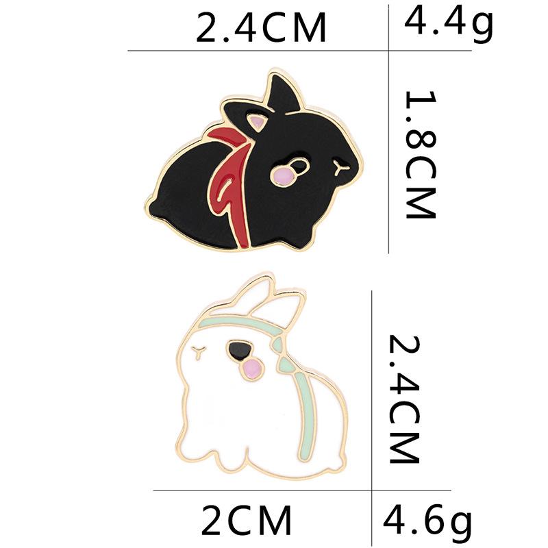 1 Pair Untamed Brooch Rabbit Clothes Pin Badge Jewelry Gift