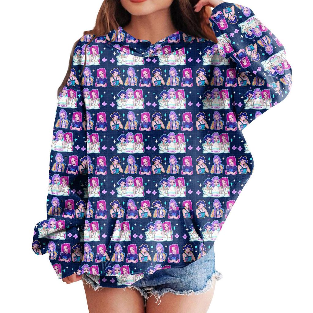 Sweatshirts For Teen Girls Hoodies Long Sleeve Drawstring Pullover Cute Printed Hoodie Top