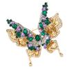 Versatile Double Wing Rhinestones Butterfly Lapel Pin Stainless Alloy Brooch Charm For Dresses Coats And Blouses