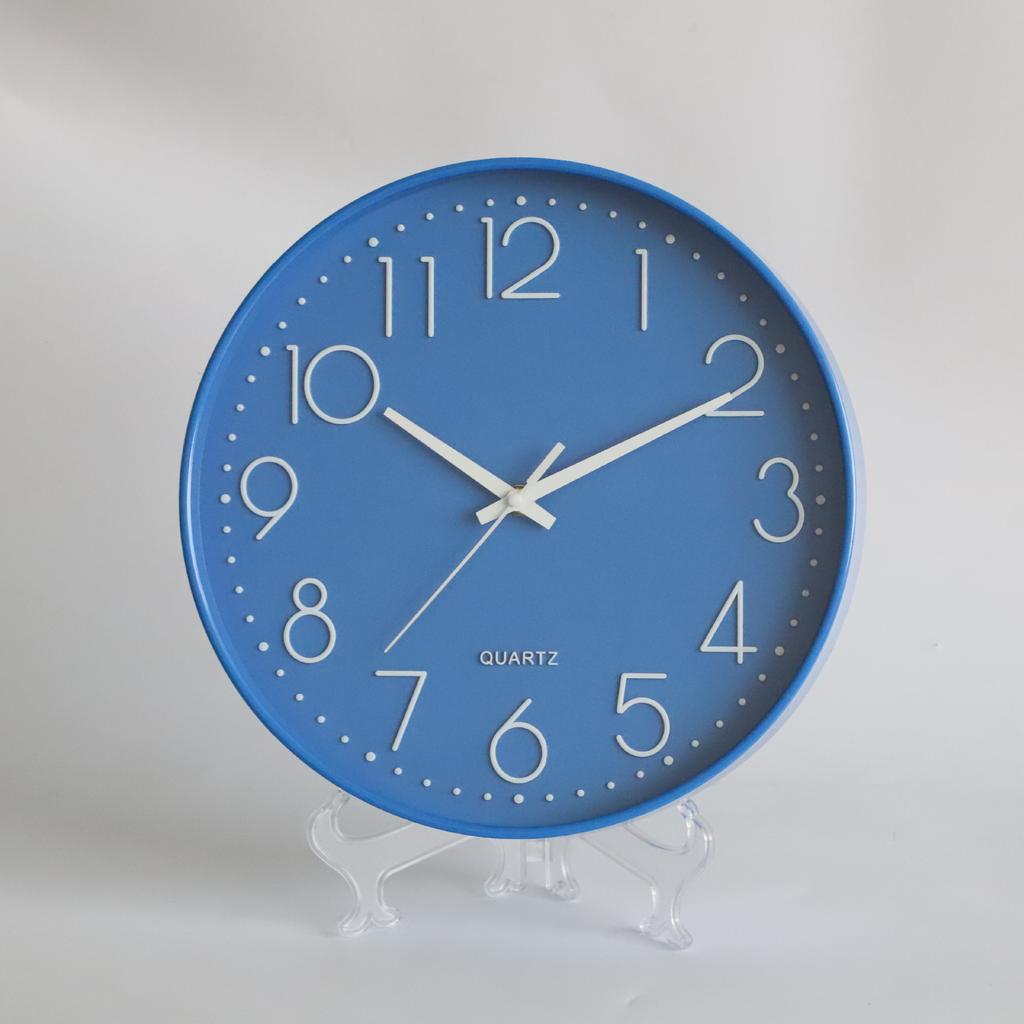 12 Inch 30CM Silent Wall Clock, Fashionable Home Living Room 3D Digital Minimalist Clock