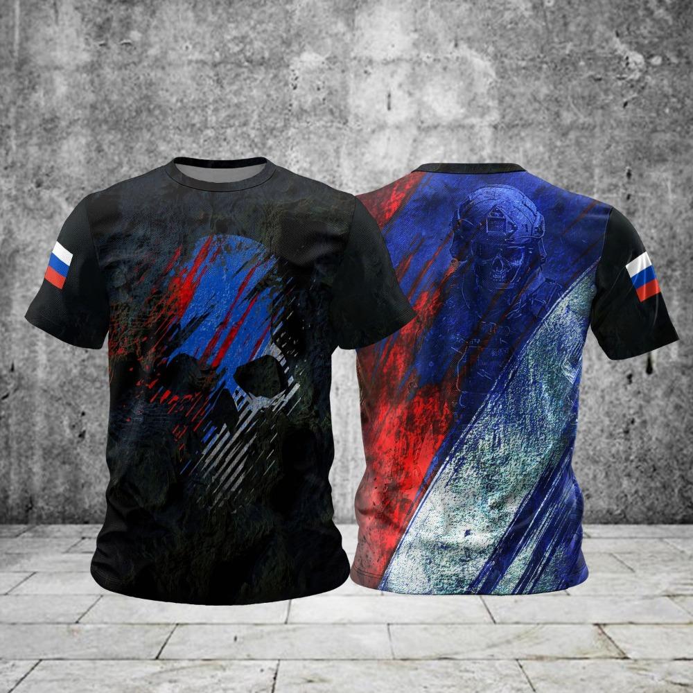 Summer Casual Printed Round Neck Short Sleeved Men's Outdoor T-shirt
