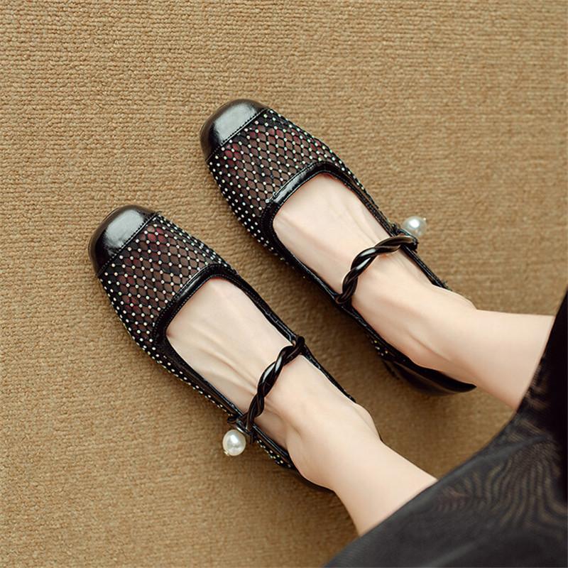 Fashion New Summer Hollow Out Women Pumps Sandals for Women Round Toe Gladiator Shoes Fashionable Mesh Breathable Low Heel Zapatos Mujer