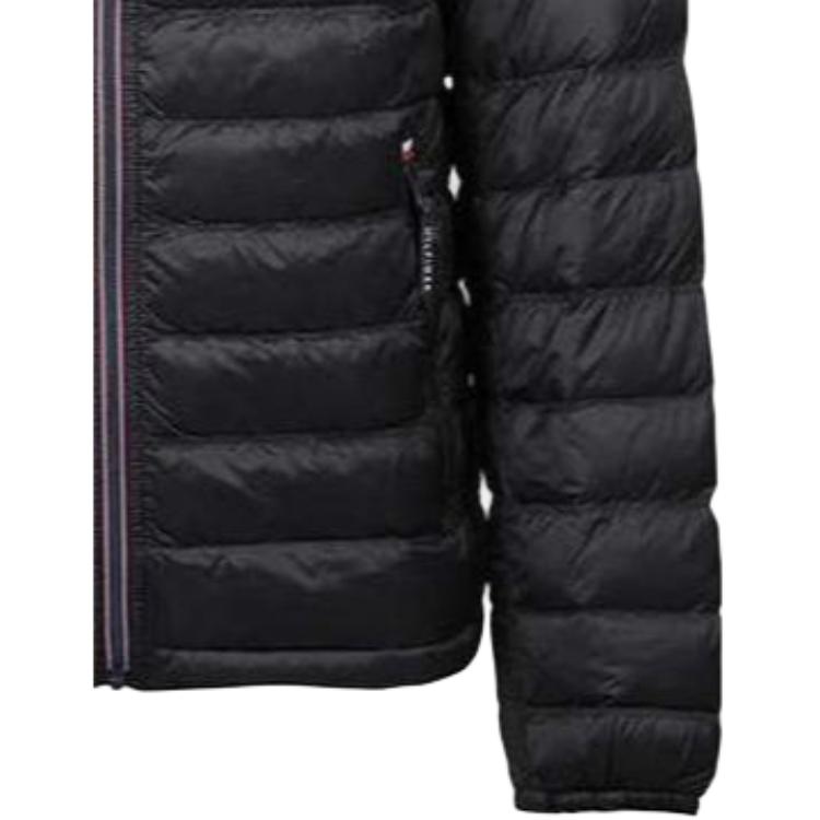 Tommy Hilfiger Solid Color Zip Stand Collar Long Sleeve Down Jacket Men Outerwear Black 158AN296-BLK