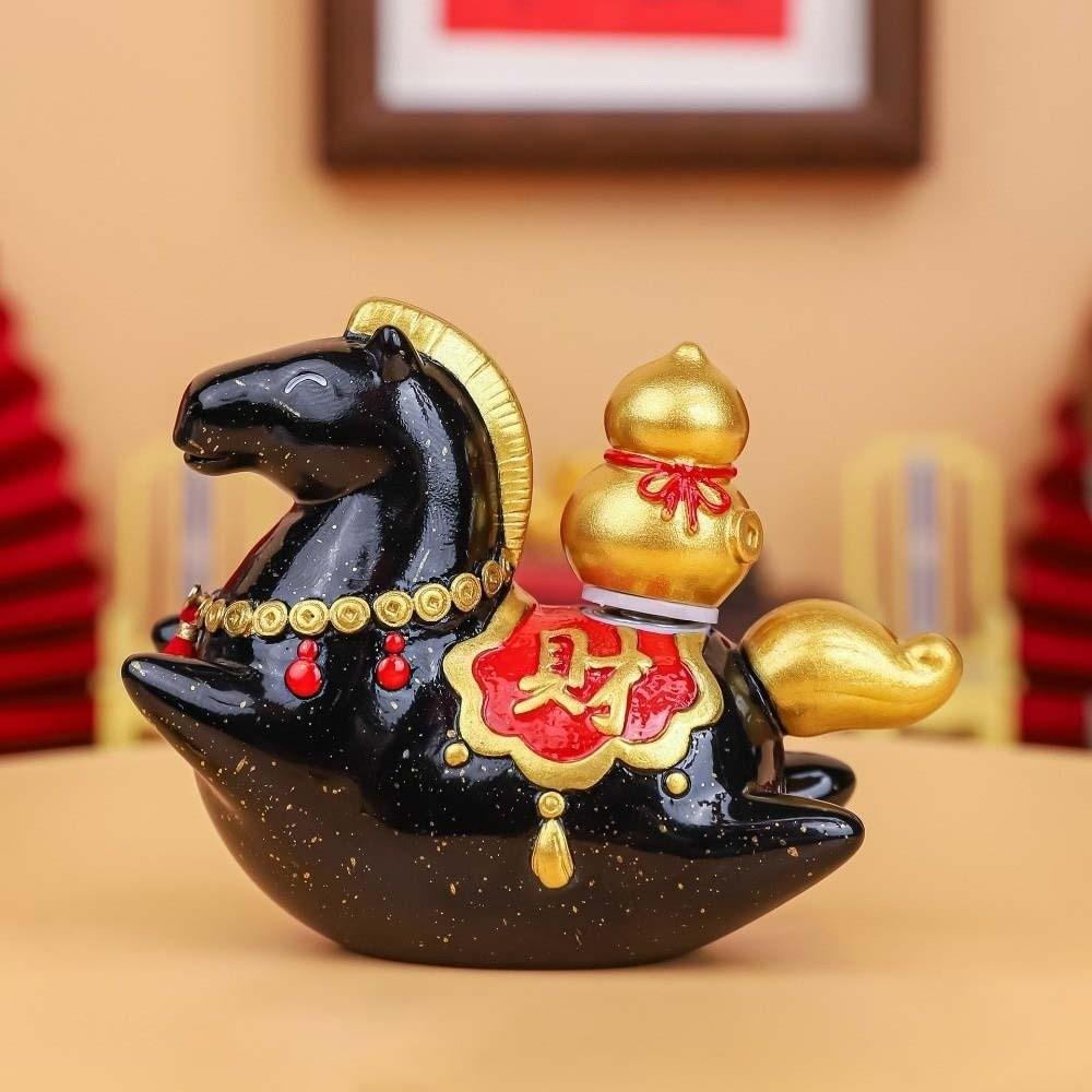Chinese Style 2026 Horse Year Mascot Resin Horse Statue Horse Figures Ornament  Table Desk