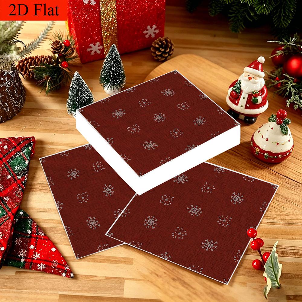 20pcs Disposable Napkins with Snowflake Pattern Print for Wedding,Parties,and Daily Use for Thanksgiving Fall Christmas Table Decoration