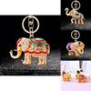 Charming Rhinestone Elephant Car Keychain Stylish Metal Pendant For Unique Gift Ideas