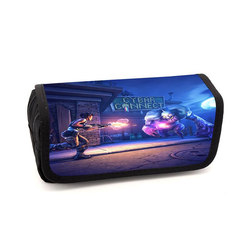 Fortnite Cartoon Lightweight Flip Top Pencil Pouch, Unisex Kids Aged 6-14 Light Portable Student Stationery Storage Case