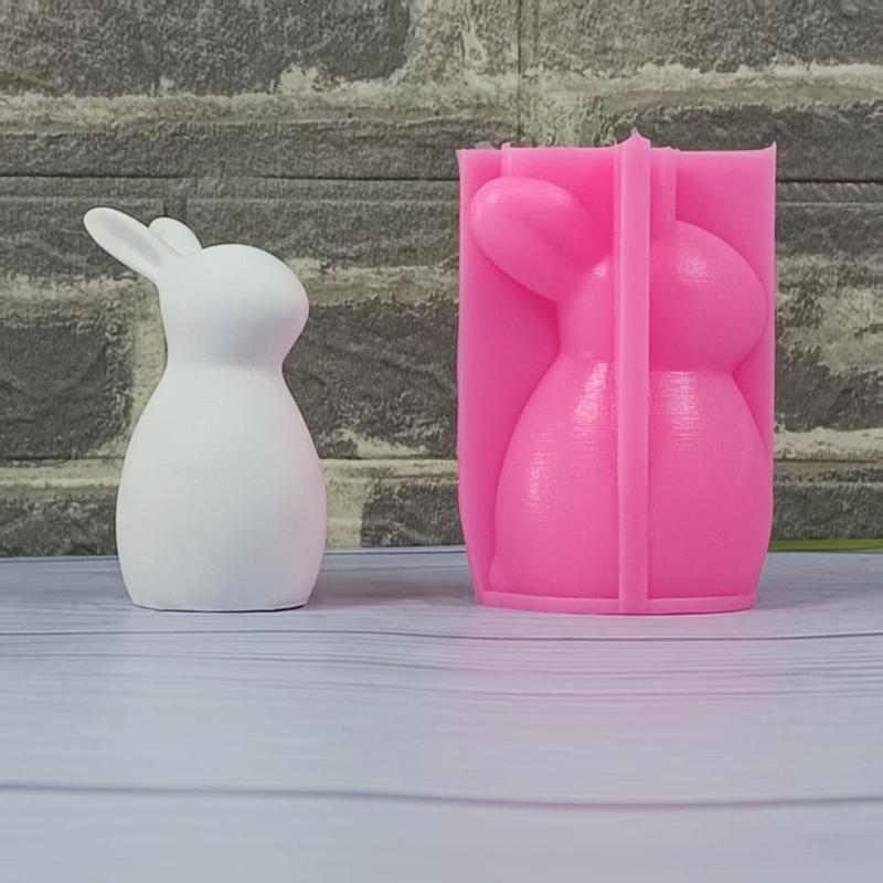 Long Ear Rabbits Animal Silicone Molds for Candle Soap Chocolate Candy Cement Gypsum Silicone Molds Easy to Demold