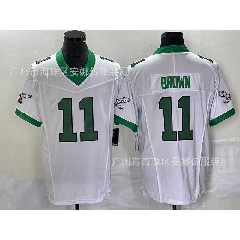 Philadelphia Eagles NFL Jersey 1 Jalen Hurts Green Embroidered Football Shirt Men