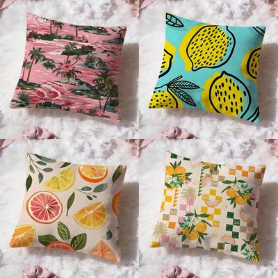 Tropical Fruit Texture Cushion Cover Premium Comfort Reversible Pillow Cove Two In One Design for Any Room  Car Interior