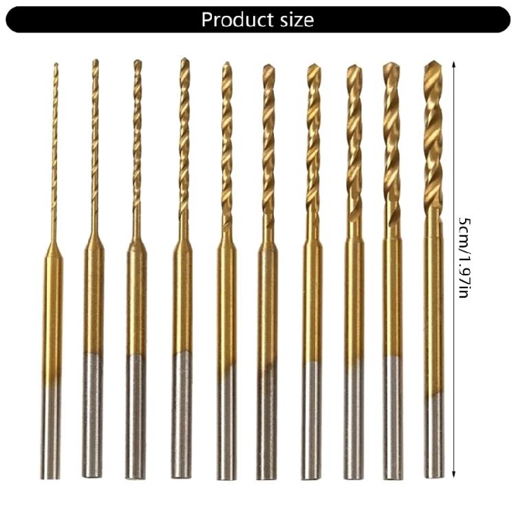 Mini  Twist Drill Bits 10pcs Assorted Size Precisions Mini Drill Bit Set for Intricate Drilling In Wood & Plastic