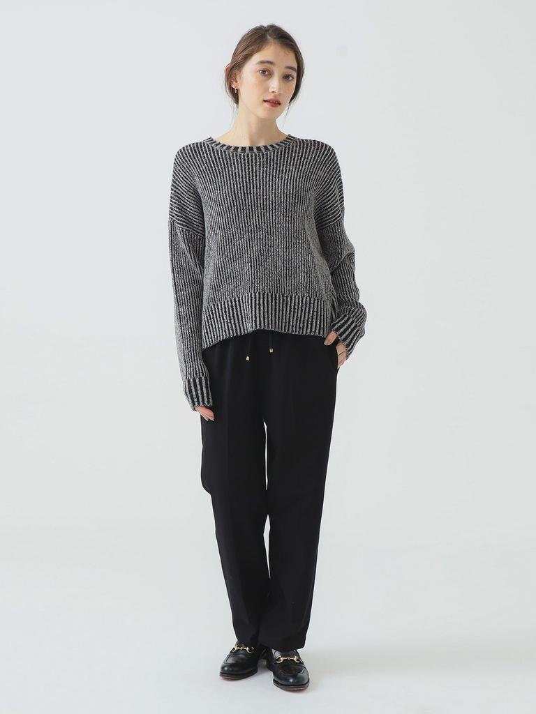 B:MING LIFE STORE by BEAMS Women's Fleece-Lined Easy Pants, Size M, BLACK