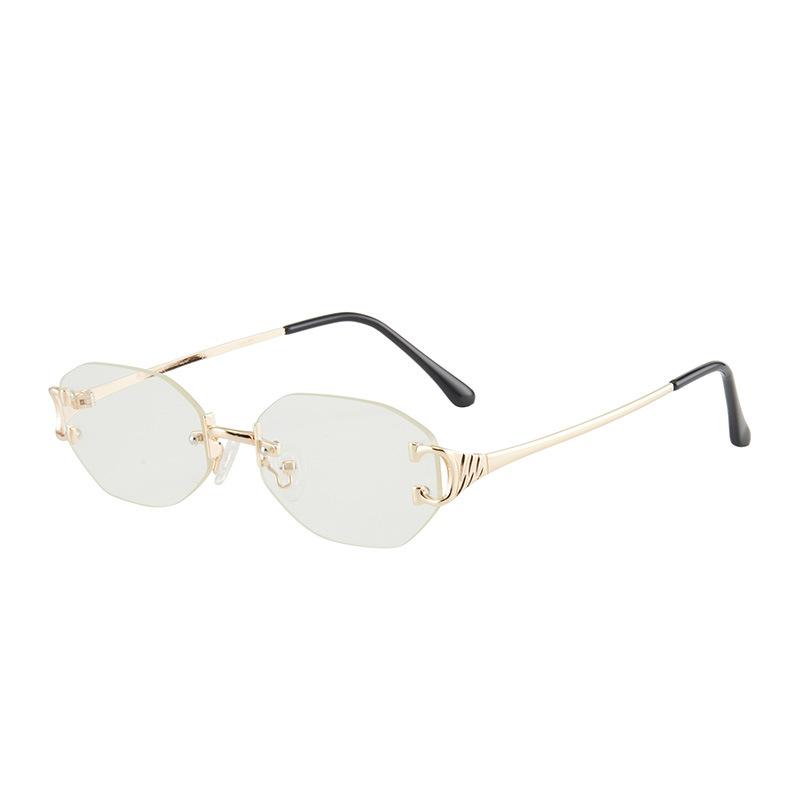 

Trendy Rimless Sunglasses For Men Women Sexy Small Square Sun Glasses Outdoor Traveling Metal Frame Frameless Polygon Eyewear